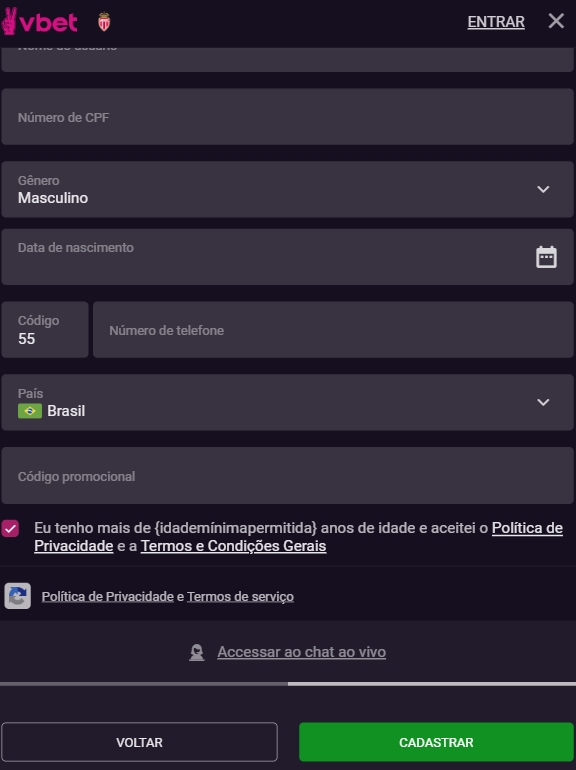 VBet casino registro
